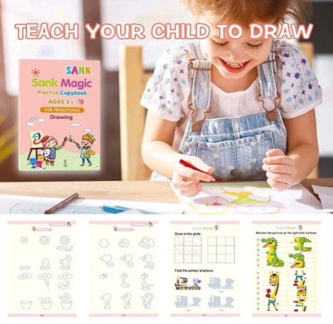 Sank Magic Practice Copybook(4 Book+10 Refill+1 Pen+1 Grip)